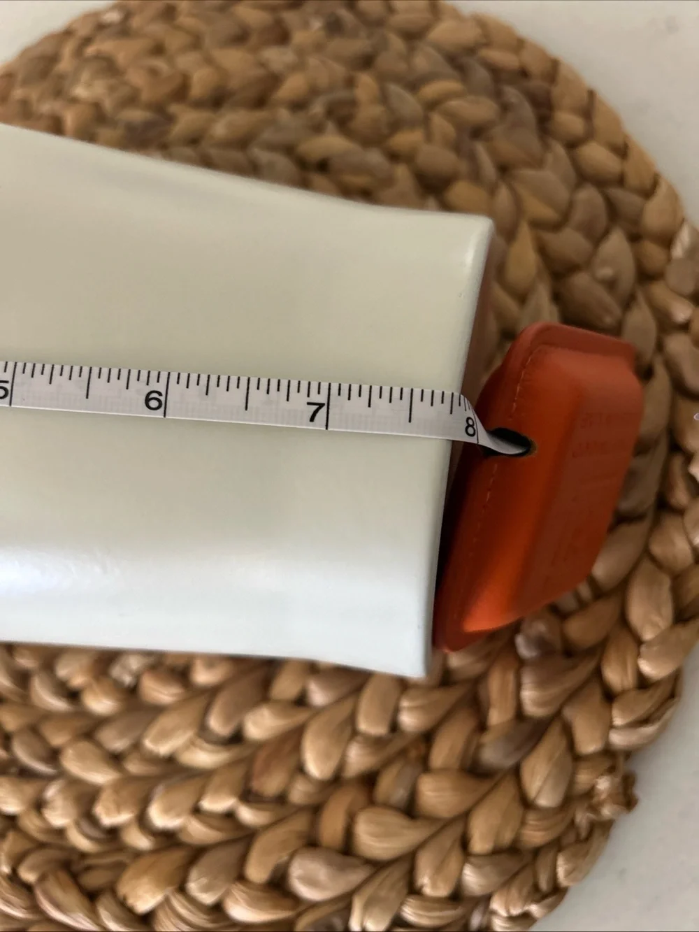 IKEA Cream Ceramic Vase with Natural Terracotta Base